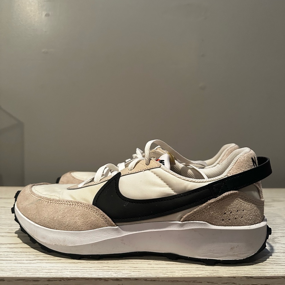 Nike Cream and Black Athletic Shoes